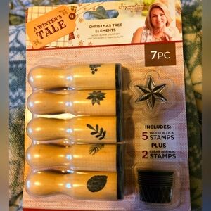 Signature A Winters Tale Christmas Tree Elements wood block stamp set